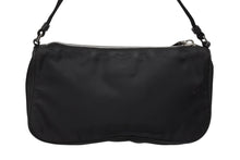 Load image into Gallery viewer, PRADA プラダ ハンドバッグ アクセサリーポーチ トライアングルロゴ イタリア製 ナイロン ブラック シルバー金具 美品 中古 4b009645