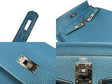 Load image into Gallery viewer, HERMES エルメス ケリー28 内縫い ブルージーン ◻︎I刻印 トリヨンクレマンス シルバー金具 ハンドバッグ 美品 中古 4b009648