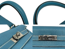 Load image into Gallery viewer, HERMES エルメス ケリー28 内縫い ブルージーン ◻︎I刻印 トリヨンクレマンス シルバー金具 ハンドバッグ 美品 中古 4b009648