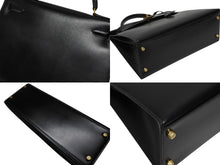 Load image into Gallery viewer, 極美品 HERMES エルメス ケリー32 外縫い ブラック ○W刻印 カーフスキン ゴールド金具 ハンドバッグ 2WAY 中古 4b009649