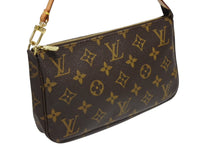画像をギャラリービューアに読み込む, LOUIS VUITTON ルイヴィトン ポシェット アクセソワール アクセサリーポーチ M51980 モノグラム ブラウン レザー PVC 美品 中古 4b009656