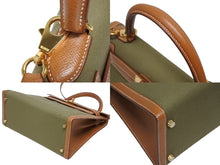 Load image into Gallery viewer, 極美品 HERMES エルメス KELLY ケリー28 2WAY ハンドバッグ クシュベル トワルアッシュ ゴールド カーキ ゴールド金具 〇X刻印 中古 4b009700