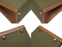Load image into Gallery viewer, 極美品 HERMES エルメス KELLY ケリー28 2WAY ハンドバッグ クシュベル トワルアッシュ ゴールド カーキ ゴールド金具 〇X刻印 中古 4b009700