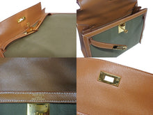 Load image into Gallery viewer, 極美品 HERMES エルメス KELLY ケリー28 2WAY ハンドバッグ クシュベル トワルアッシュ ゴールド カーキ ゴールド金具 〇X刻印 中古 4b009700