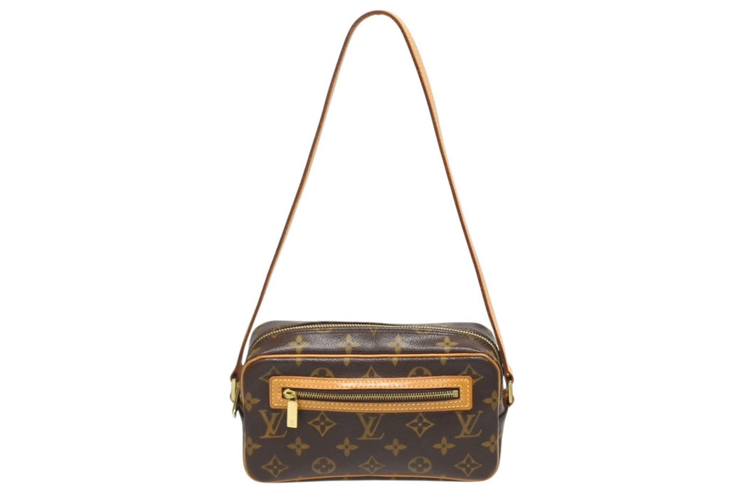 LOUIS VUITTON ルイヴィトン ポシェットシテ ワンショルダーバッグ M51183 モノグラムキャンバス レザー ブラウン 美品 中古 4b009715