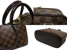 Load image into Gallery viewer, LOUIS VUITTON ルイヴィトン サリア ミニ ハンドバッグ N51286 ダミエ エベヌ ブラウン PVC レザー ゴールド金具 美品 中古 4b009724