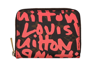 極美品 LOUIS VUITTON ルイヴィトン カードケース フューシャ M93707 ピンク モノグラム グラフィティ スティーブンスプラウス 中古 4b009741