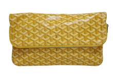 Load image into Gallery viewer, 新品同様 GOYARD ゴヤール 折りたたみクラッチバッグ サンマリー MM ヘリンボーン柄 イエロー 中古 4b009749