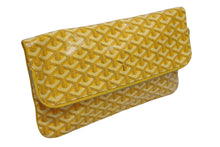 Load image into Gallery viewer, 新品同様 GOYARD ゴヤール 折りたたみクラッチバッグ サンマリー MM ヘリンボーン柄 イエロー 中古 4b009749
