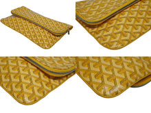 Load image into Gallery viewer, 新品同様 GOYARD ゴヤール 折りたたみクラッチバッグ サンマリー MM ヘリンボーン柄 イエロー 中古 4b009749