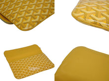 Load image into Gallery viewer, 新品同様 GOYARD ゴヤール 折りたたみクラッチバッグ サンマリー MM ヘリンボーン柄 イエロー 中古 4b009749