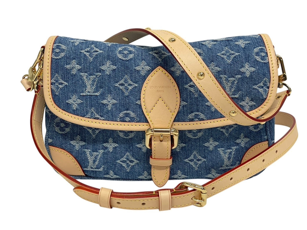新品未使用 LOUIS VUITTON ルイヴィトン バッグ ディアヌ ショルダーバッグ M13070 モノグラムデニム ブルー ゴールド金具 中古 4b009760