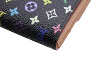画像をギャラリービューアに読み込む, LOUIS VUITTON ルイヴィトン 長財布 村上隆 ポルトフォイユサラ M93533 TH0056 ブラック モノグラムマルチカラー 美品 中古 4b009764