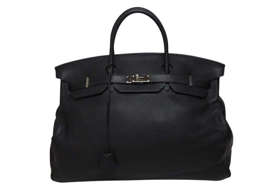 極美品 激レア HERMES エルメス BIRKIN バーキン50 ハンドバッグ トゴ ブラック シルバー金具 □J刻印 中古 4b009766