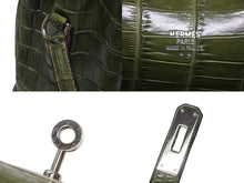 Load image into Gallery viewer, 極美品 HERMES エルメス KELLY SPORTS ケリースポーツMM ショルダーバッグ ニロティカス アニスグリーン シルバー金具 □D刻印 中古 4b009769