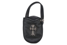 Load image into Gallery viewer, CHROME HEARTS クロムハーツ PHONE CASE フォンケース CH タイニークロス レザー シルバー925 美品 中古 4b009775