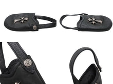 Load image into Gallery viewer, CHROME HEARTS クロムハーツ PHONE CASE フォンケース CH タイニークロス レザー シルバー925 美品 中古 4b009775