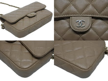 Load image into Gallery viewer, 極美品 CHANEL シャネル フラップフォンケース チェーンウォレット AP2096 ココマーク キャビアスキン ベージュ ランダム番台 中古 4b009799