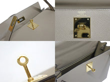 Load image into Gallery viewer, 新品同様 HERMES エルメス ケリー28 外縫い 2WAY ショルダーバッグ A刻印 ヴォーエプソン トレンチ ゴールド金具 中古 4b009813