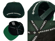 Load image into Gallery viewer, 新品未使用 CHROME HEARTS クロムハーツ CH刺繍 新作 ベースボール キャップ 帽子 U.S.A製 グリーン シルバー金具 中古 4b009833