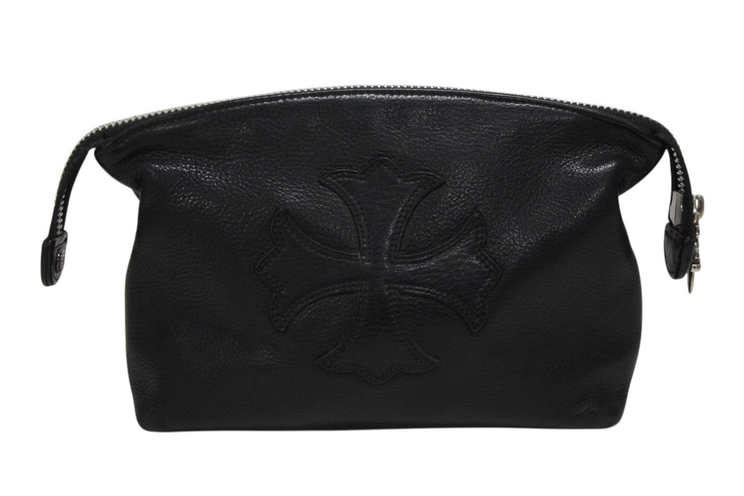 CHROME HEARTS クロムハーツ INSANITY CH PLS ポーチ インサニティ CHプラスパッチ レザー シルバー925 ブラック 美品 中古 4b009847