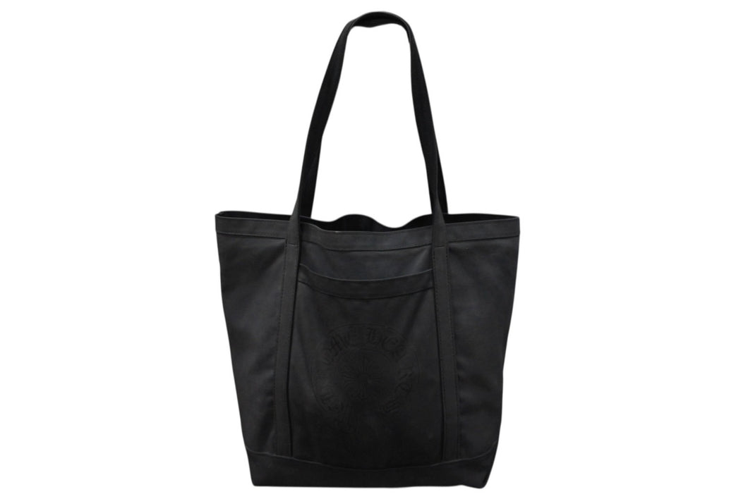 CHROME HEARTS クロムハーツ ホースシュー プリント キャンバス トートバッグ ブラック 良品 中古 4b009848