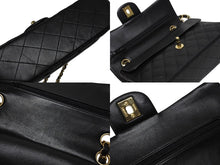 Load image into Gallery viewer, 極美品 CHANEL シャネル チェーンショルダーバッグ マトラッセ23 Wフラップラップ ラムスキン ブラックゴールド 13番台 中古 4b009859