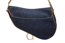 Load image into Gallery viewer, 極美品 CHRISTIAN DIOR クリスチャンディオール サドルバッグ ワンショルダーバッグ ガリアーノ期 デニム ブルー 中古 4b009863