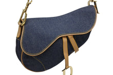 Load image into Gallery viewer, 極美品 CHRISTIAN DIOR クリスチャンディオール サドルバッグ ワンショルダーバッグ ガリアーノ期 デニム ブルー 中古 4b009863
