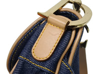 Load image into Gallery viewer, 極美品 CHRISTIAN DIOR クリスチャンディオール サドルバッグ ワンショルダーバッグ ガリアーノ期 デニム ブルー 中古 4b009863