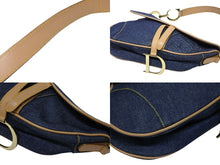 Load image into Gallery viewer, 極美品 CHRISTIAN DIOR クリスチャンディオール サドルバッグ ワンショルダーバッグ ガリアーノ期 デニム ブルー 中古 4b009863