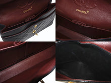 Load image into Gallery viewer, CHANEL シャネル マトラッセ25 Wフラップ Wチェーンショルダーバッグ 1番台 ラムスキン ココマーク ブラック ゴールド金具 美品 中古 4b009881