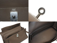 Load image into Gallery viewer, 極美品 HERMES エルメス SHOULDER KELLY ショルダーケリー ショルダーバッグ トリヨンクレマンス エトゥープ シルバー金具 □K刻印 中古 4b009904