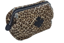 Load image into Gallery viewer, CHRME HEARTS クロムハーツ アクセサリー コスメ ポーチ レオパード柄 ハラコ レザー 良品 中古 4b009936