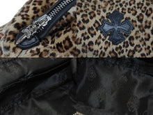 Load image into Gallery viewer, CHRME HEARTS クロムハーツ アクセサリー コスメ ポーチ レオパード柄 ハラコ レザー 良品 中古 4b009936