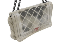 Load image into Gallery viewer, 極美品 名作 CHANEL シャネル アクト2 マトラッセ チェーンショルダーバッグ キャンバス グレー 19番台 ペンキ 中古 4b009973