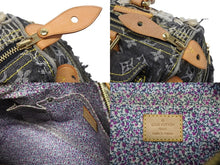 Load image into Gallery viewer, 極美品 LOUIS VUITTON ルイヴィトン スピーディ30 ボストンバッグ パッチワーク M95381 モノグラムデニム ブラック 中古 4b009975