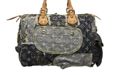 Load image into Gallery viewer, 極美品 LOUIS VUITTON ルイヴィトン スピーディ30 ボストンバッグ パッチワーク M95381 モノグラムデニム ブラック 中古 4b009975