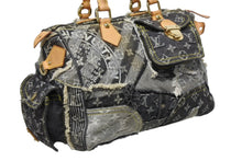 Load image into Gallery viewer, 極美品 LOUIS VUITTON ルイヴィトン スピーディ30 ボストンバッグ パッチワーク M95381 モノグラムデニム ブラック 中古 4b009975