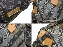Load image into Gallery viewer, 極美品 LOUIS VUITTON ルイヴィトン スピーディ30 ボストンバッグ パッチワーク M95381 モノグラムデニム ブラック 中古 4b009975