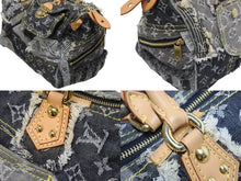 Load image into Gallery viewer, 極美品 LOUIS VUITTON ルイヴィトン スピーディ30 ボストンバッグ パッチワーク M95381 モノグラムデニム ブラック 中古 4b009975