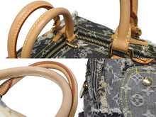 Load image into Gallery viewer, 極美品 LOUIS VUITTON ルイヴィトン スピーディ30 ボストンバッグ パッチワーク M95381 モノグラムデニム ブラック 中古 4b009975