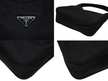 Load image into Gallery viewer, PRADA プラダ ホーボー ハンドバッグ ワンショルダーバッグ MV515 トライアングルロゴ ナイロン ブラック 美品 中古 4b009980