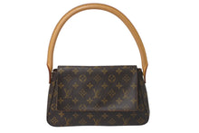 Load image into Gallery viewer, 極美品 LOUIS VUITTON ルイヴィトン モノグラム ミニルーピング ショルダーバッグ M51147 PVC レザー ブラウン 中古 4b001220
