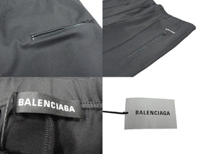 新品未使用 BALENCIAGA バレンシアガ スモールロゴプリント ジャージートラックロングパンツ 508267 サイズS ブラック 17AW 中古 4b002744