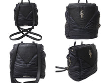 画像をギャラリービューアに読み込む, CHROME HEARTS クロムハーツ ラージダガー ナイロン切り替え レザー バックパック ブラック 美品 中古 4b003718 