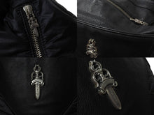 画像をギャラリービューアに読み込む, CHROME HEARTS クロムハーツ ラージダガー ナイロン切り替え レザー バックパック ブラック 美品 中古 4b003718 
