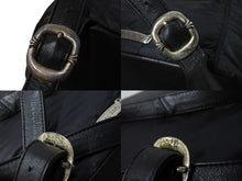 画像をギャラリービューアに読み込む, CHROME HEARTS クロムハーツ ラージダガー ナイロン切り替え レザー バックパック ブラック 美品 中古 4b003718 