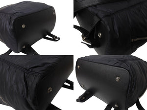CHROME HEARTS クロムハーツ ラージダガー ナイロン切り替え レザー バックパック ブラック 美品 中古 4b003718 