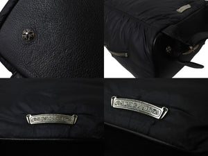 CHROME HEARTS クロムハーツ ラージダガー ナイロン切り替え レザー バックパック ブラック 美品 中古 4b003718 